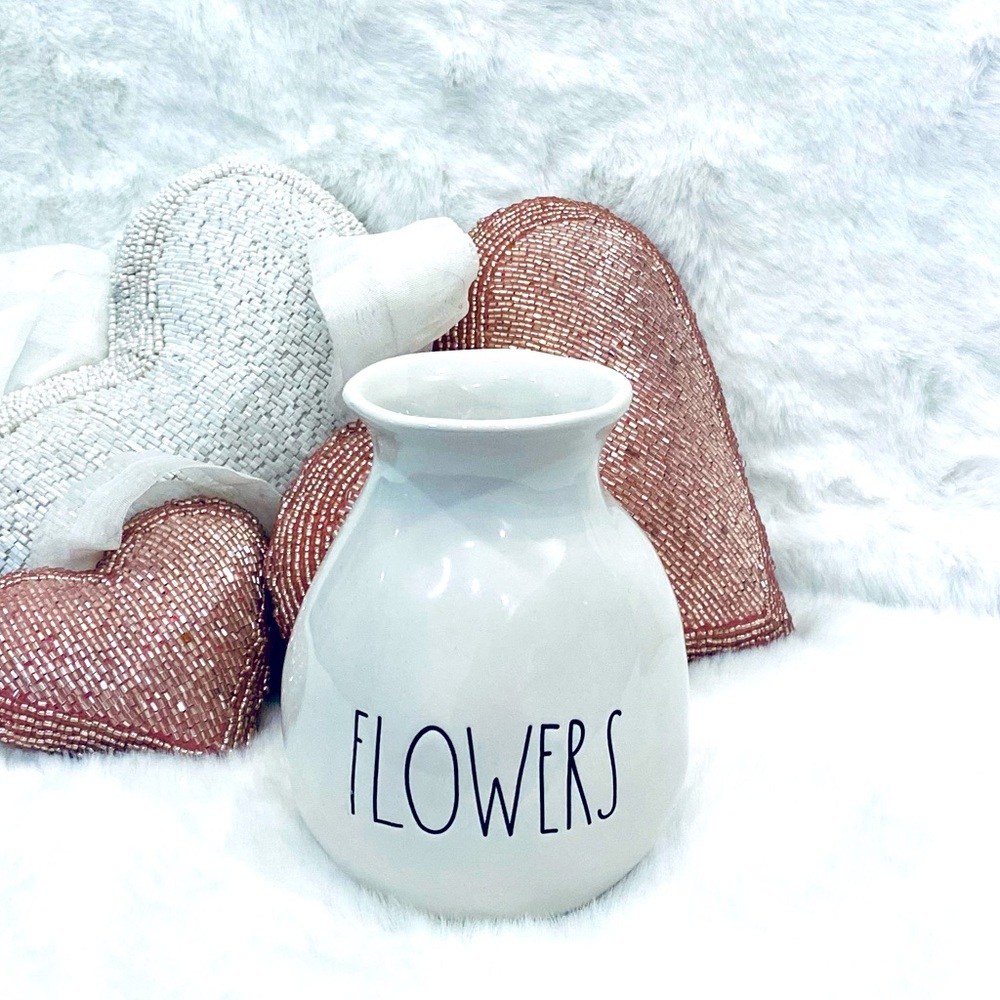 NWT Rae Dunn vase FLOWERS bud vase white ceramic decor holiday gift